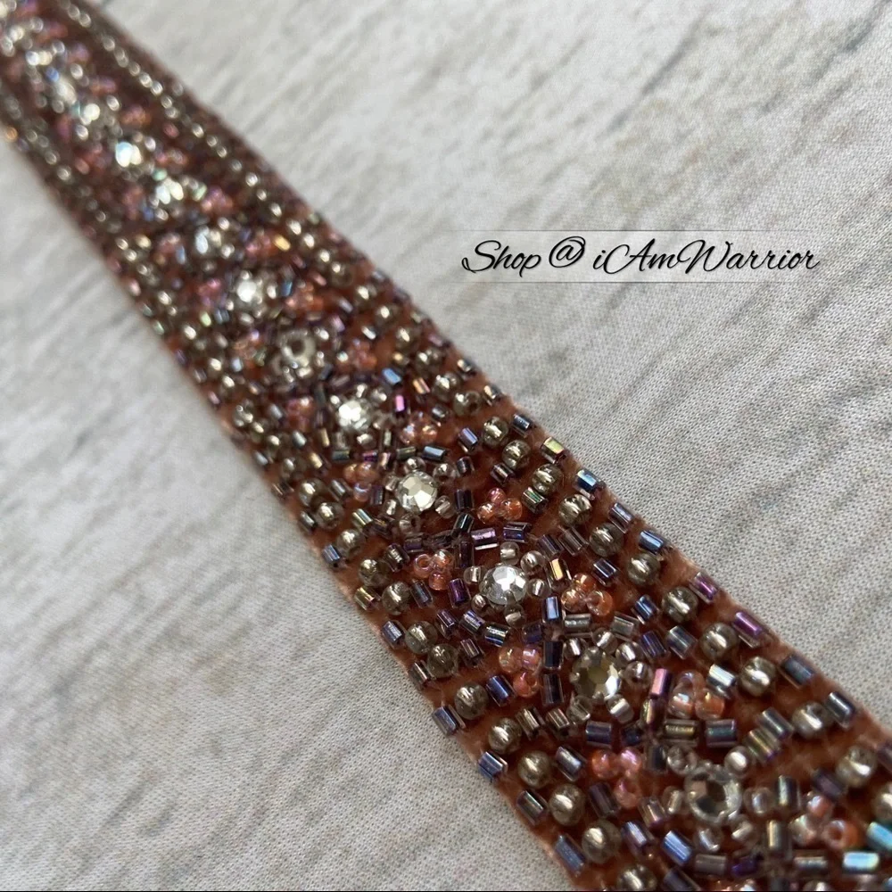 J.Crew NWOT beaded blush velvet sash belt *shop@iamwarrior